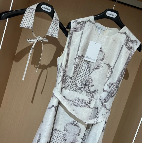 MaxMara Printed Mikado shirt dress - Ivory - Picture 7 of 14